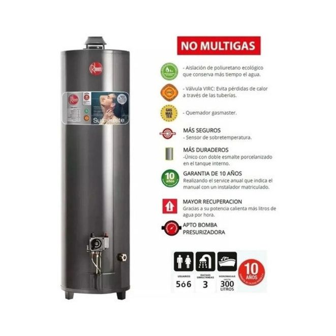 TERMO RHEEM GN 160L ALTA POT.CNX SUP BLACK
