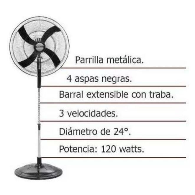 VENTILADOR LILIANA PIE VPHP2416 HIGH PERF.