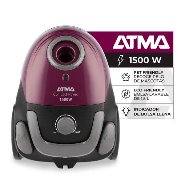 ASPIRADORA ATMA AS8933PI 1.5L 1500W CON BOLSA