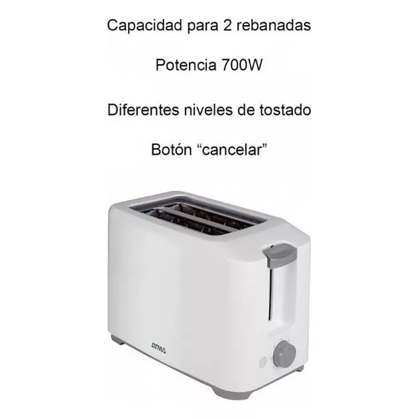 TOSTADORA ATMA TO2180WP 2 REBANADAS BLANCA