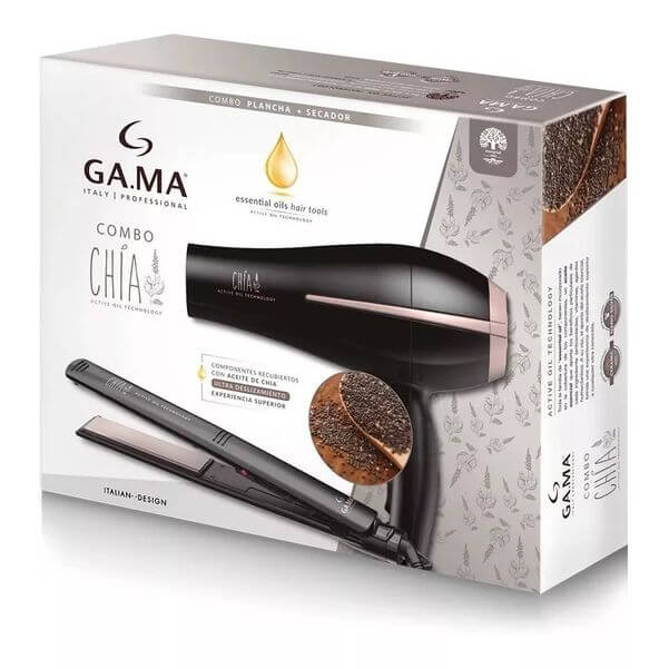 COMBO PACK GAMA PLANCHITA DE CABELLO ELEGANCE CHIA + SECADOR BORA CHIA