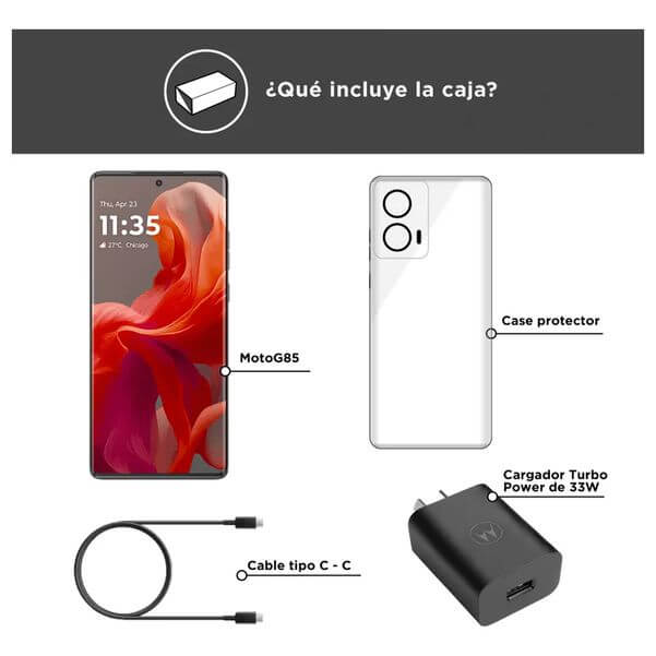 CELULAR MOTOROLA G85 5G 6.7P 50M 8GB RAM/256GB SD GRIS