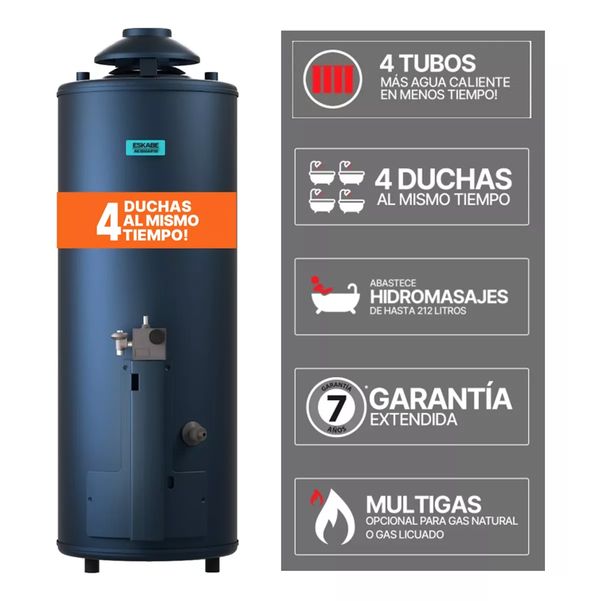 TERMOTANQUE ESKABE ACQUAPIU H1100 CERAMIC BLUE MULTIGAS