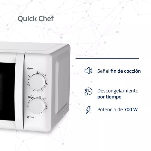 MICROONDAS BGH B120M20 20LT MECANICO BLANCO