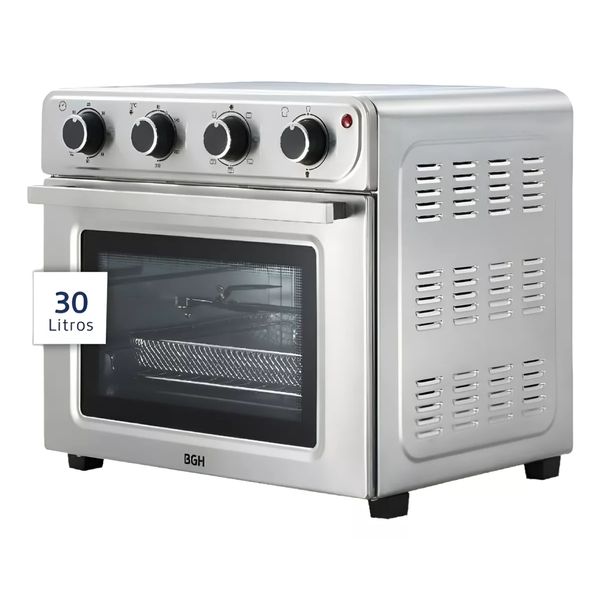 HORNO ELECTRICO BGH BHE30FX24T 30L CON FREIDOR AIRE PLATEADO
