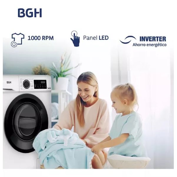 LAVARROPAS BGH BWFI06W24AR 6KG 1000RPM BLANCO INVERTER