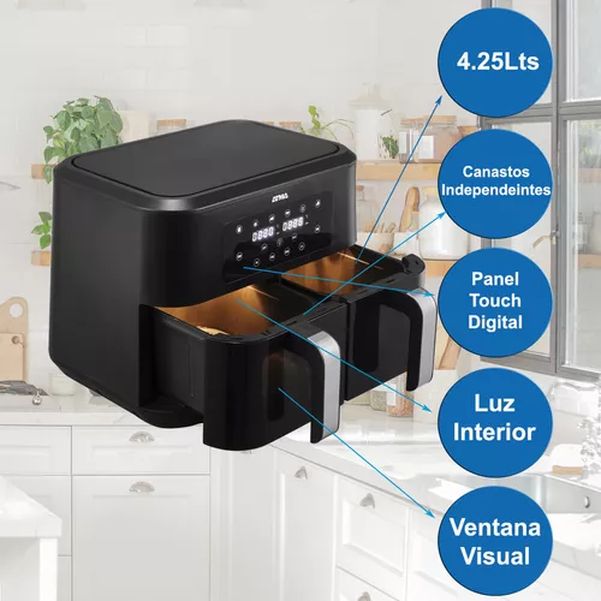 FREIDORA ATMA FRD248AP AIRE 8.5 LITROS DOBLE CANASTO