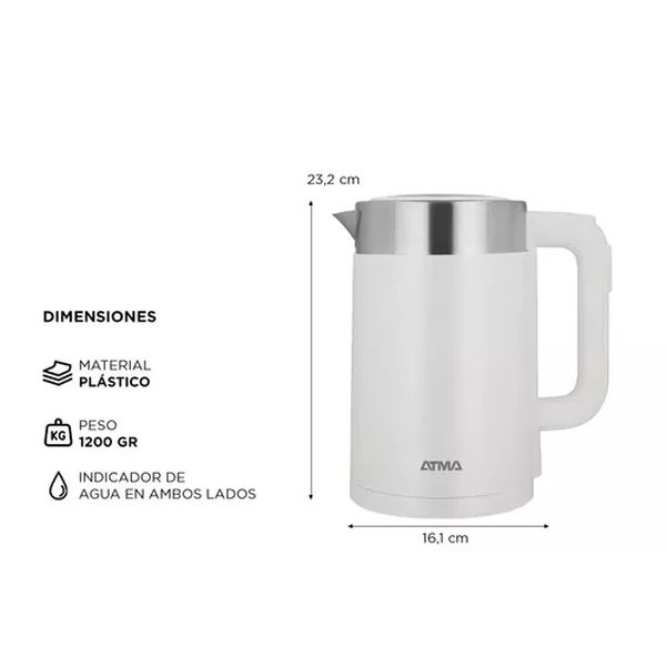PAVA ATMA PEAT21WDP 1.7 LITROS REGULABLE DIGITAL BLANCA