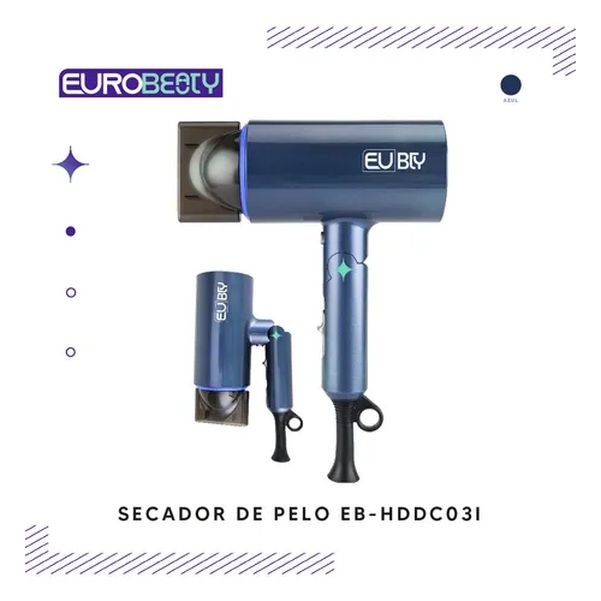 SECADOR DE PELO EURO BEAUTY EB-HDDC03I 1400W PLEGABLE