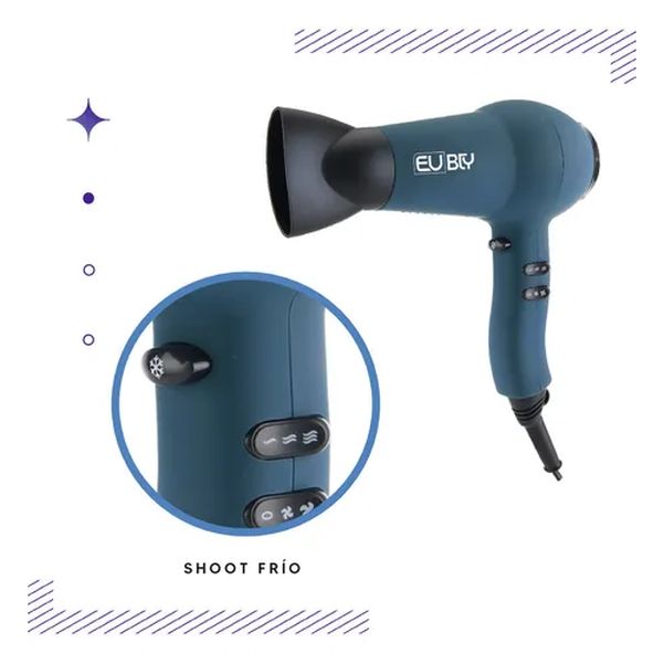 SECADOR DE PELO EURO BEAUTY EB-HDDC11I 2200W ENGOMADO