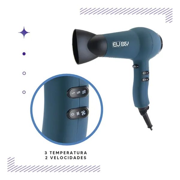 SECADOR DE PELO EURO BEAUTY EB-HDDC11I 2200W ENGOMADO