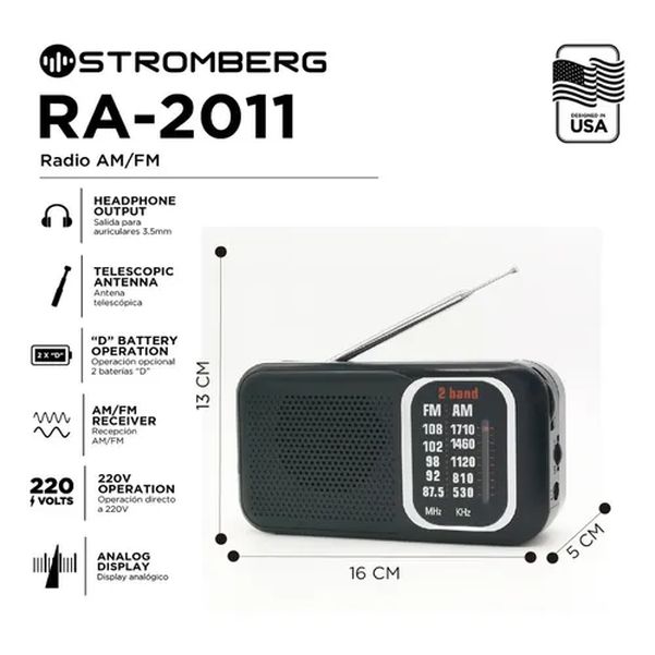 RADIO STROMBERG RA-2011 DE MESA DUAL AM/FM