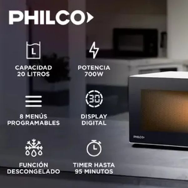 MICROONDAS PHILCO MPHDW20 20L DIGITAL BLANCO