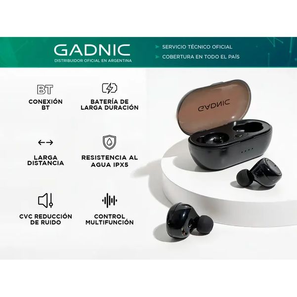 AURICULAR GADNIC ABLUE166 IN EAR BT NEGRO