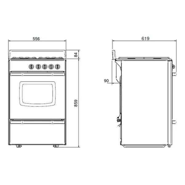 COCINA LONGVIE 13331XF 56CM ENC LUZ REJILLAS FUNDICION  IX
