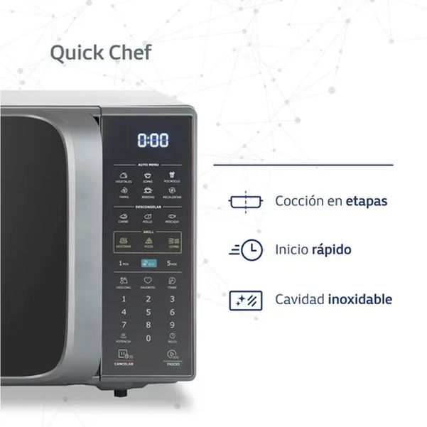 MICROONDAS BGH B120DS20I 20LT DIG. ECO SILVER