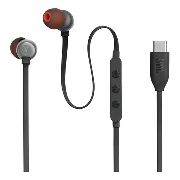 AURICULAR JBL T310 IN EAR CABLE PLANO C/MIC BLACK USB C