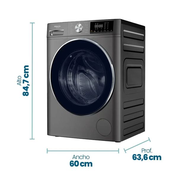 LAVASECARROPAS PHILCO PHLS128-2TN 12/8KG INVERTER GRIS