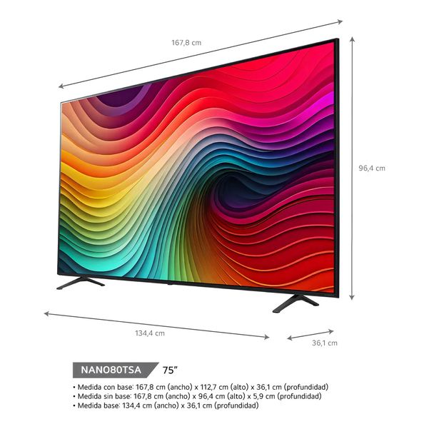 SMART TV LG 75NANO80TSA SMART UHD 4K NANOCELL AI