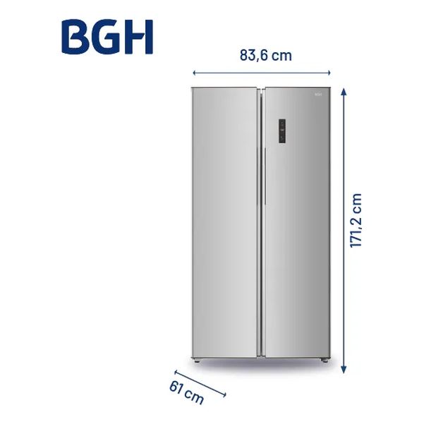 HELADERA BGH BRS400I1A 397LT SBS NO FROST INVERTER IX
