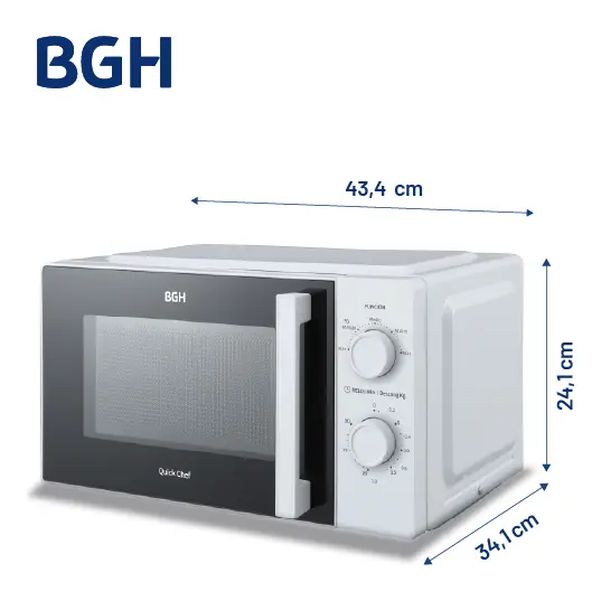 MICROONDAS BGH B118MB25 18L MECANICO BLANCO