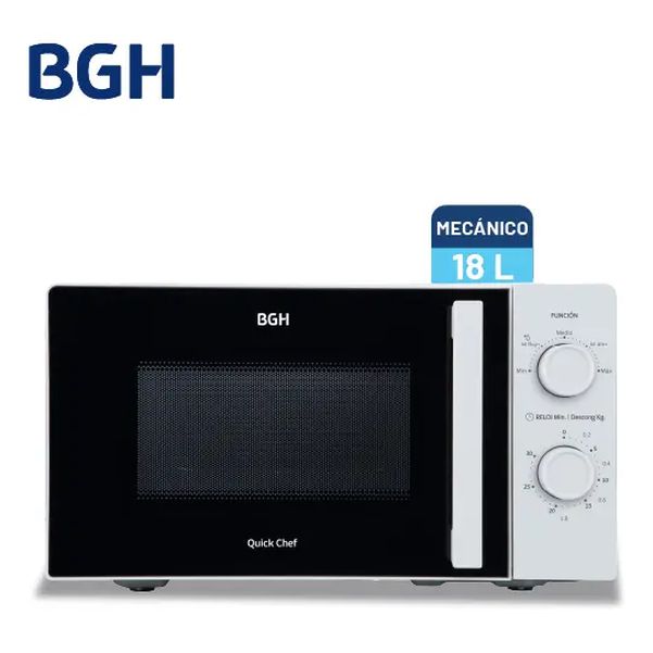 MICROONDAS BGH B118MB25 18L MECANICO BLANCO