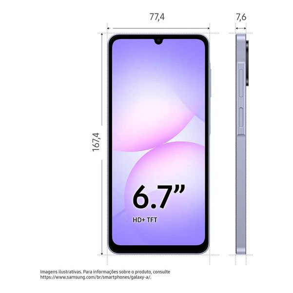 CELULAR SAMSUNG A07 6.7P 50MP 4/64GB L.VIOLET