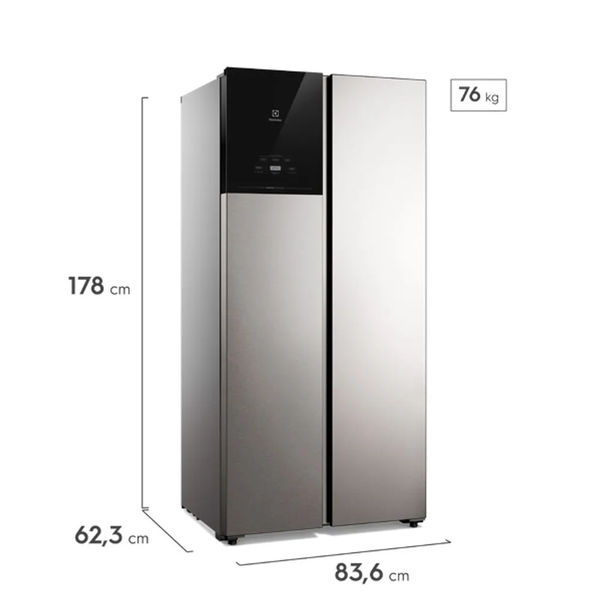 HELADERA ELECTROLUX ES40 473L SBS NO FROST INVERTER PLATA